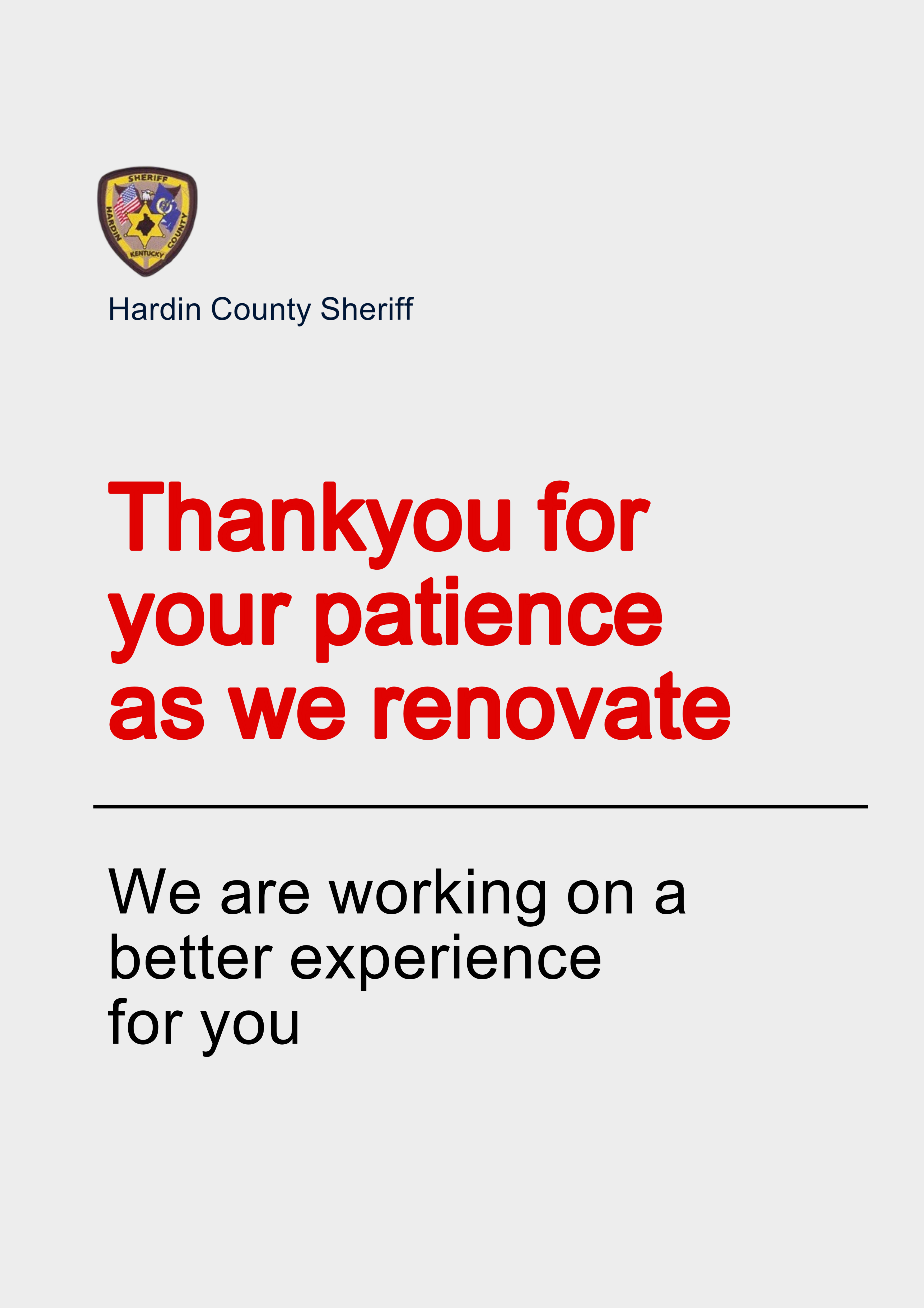 Sheriff office webpage under construction graphic return to home page